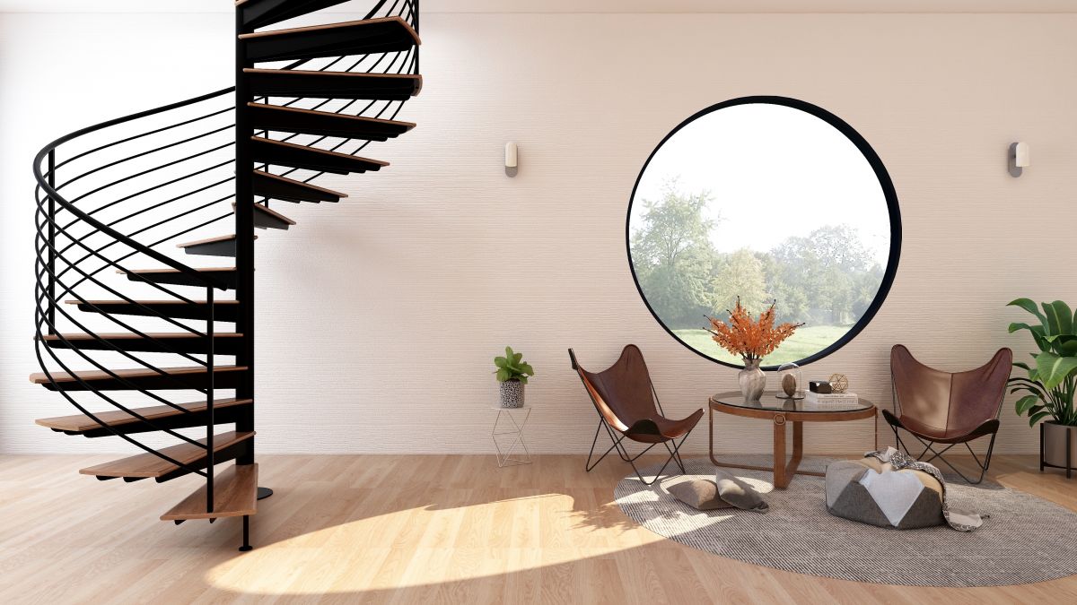 Curved Staircase Installation in Kansas City, KS
